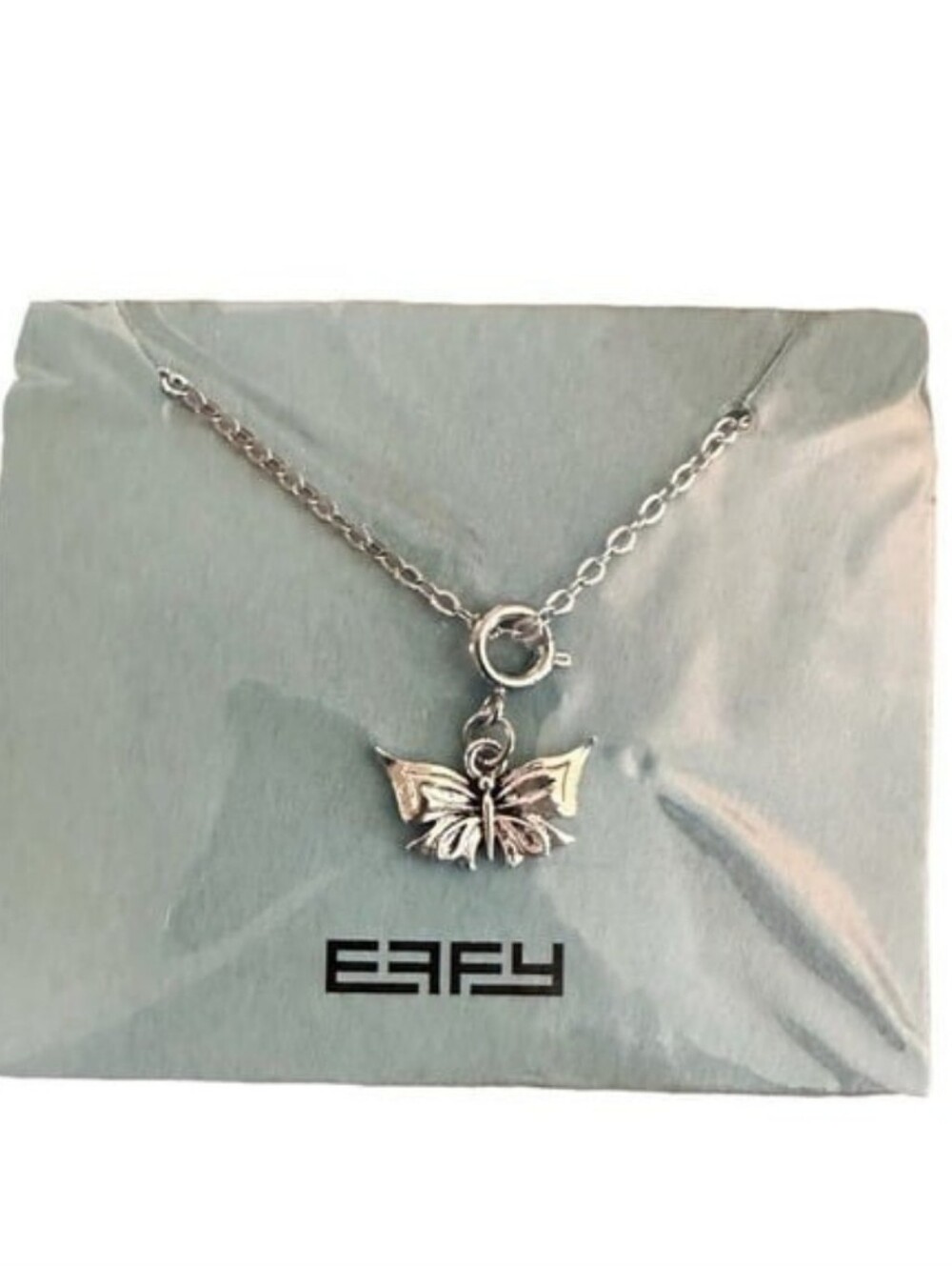 EFFY Silvertone Butterfly Charm Necklace